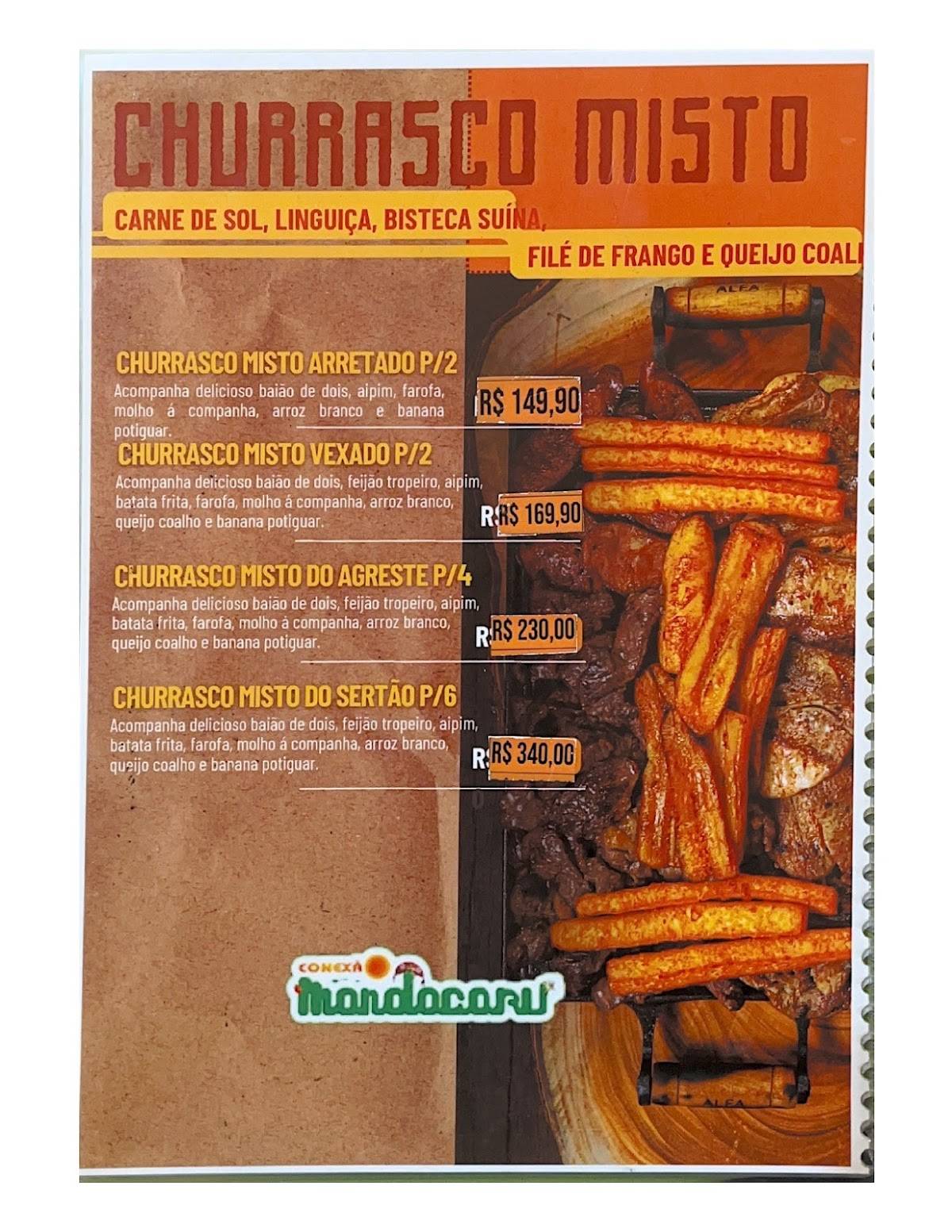 Conexão Mandacaru cardápio