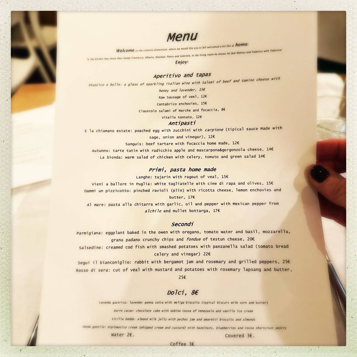 Menu di Contesto Alimentare 
