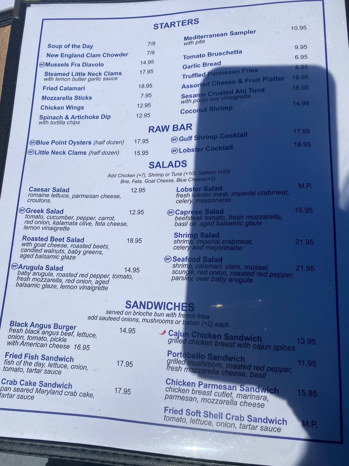 Menu at Restaurant & Marina, Piermont