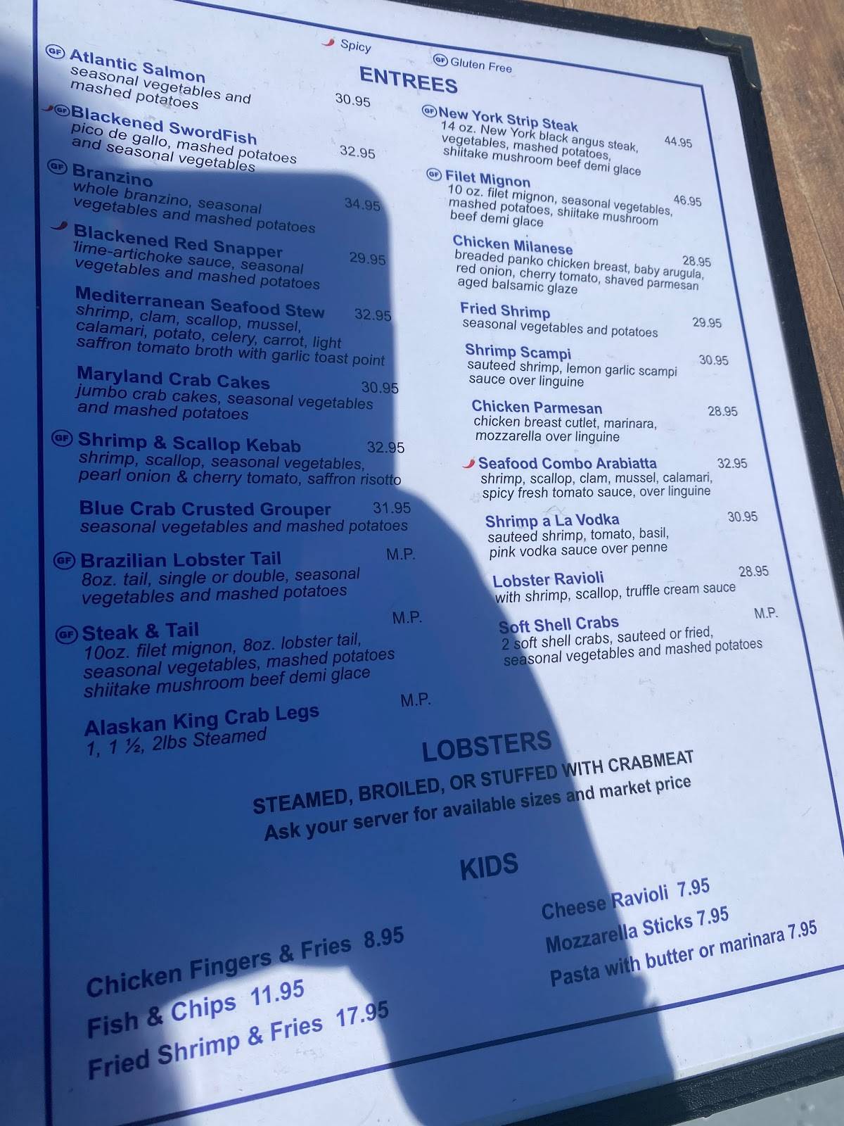 Menu at Restaurant & Marina, Piermont
