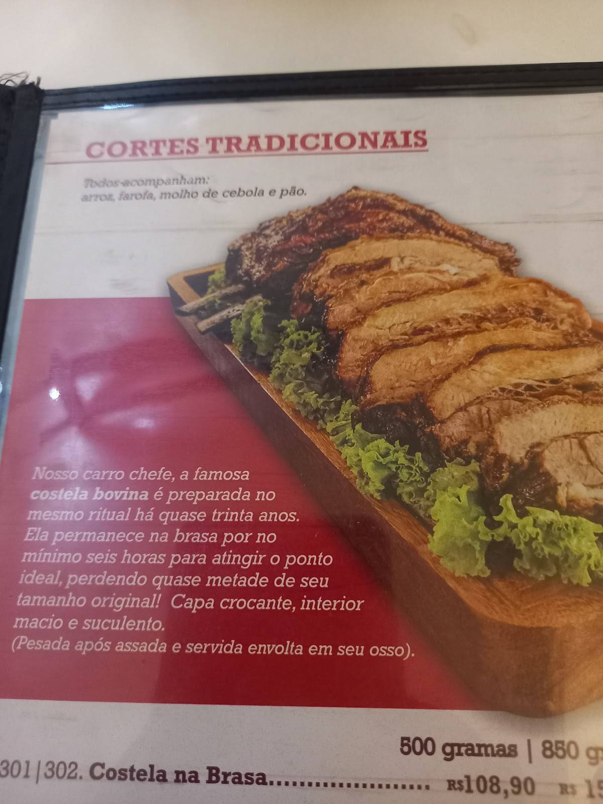 Costelaria Carro de Boi de Campinas Ltda cardápio