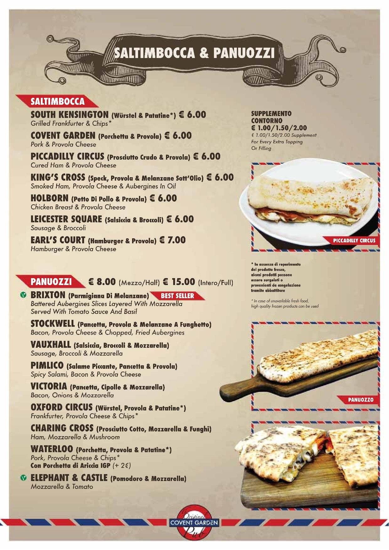 Menu di Covent Garden Pub 