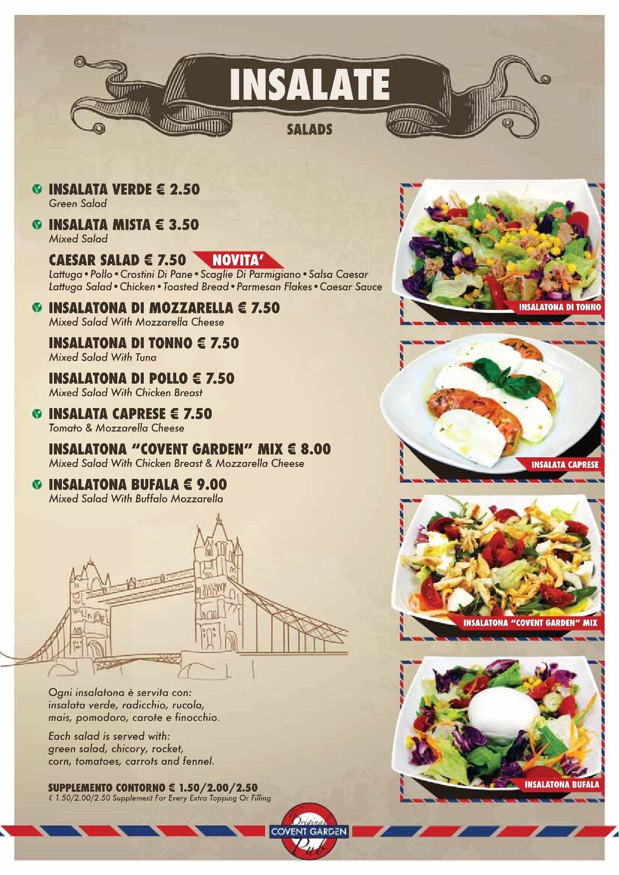Menu di Covent Garden Pub 