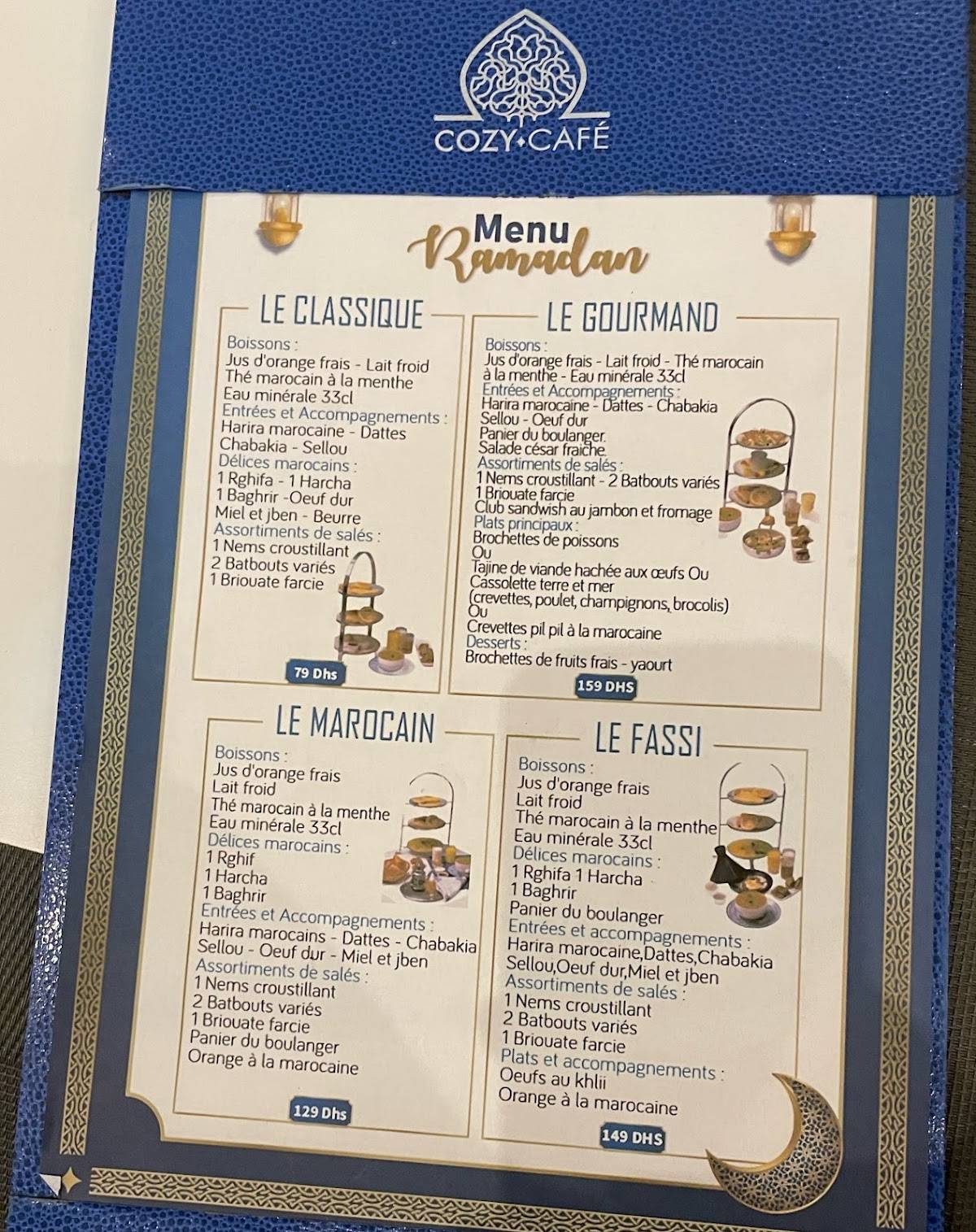 Menu de Cozy Café