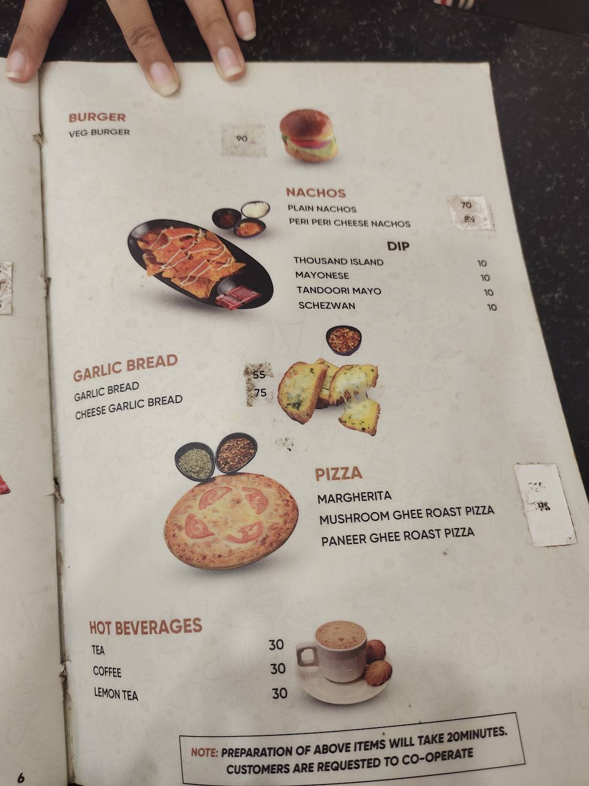 Cream Hub menu