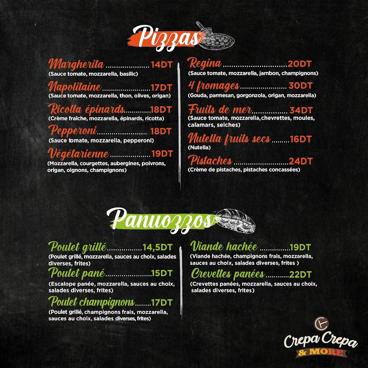 Menu de Crepa Crepa & More - Menzah 5
