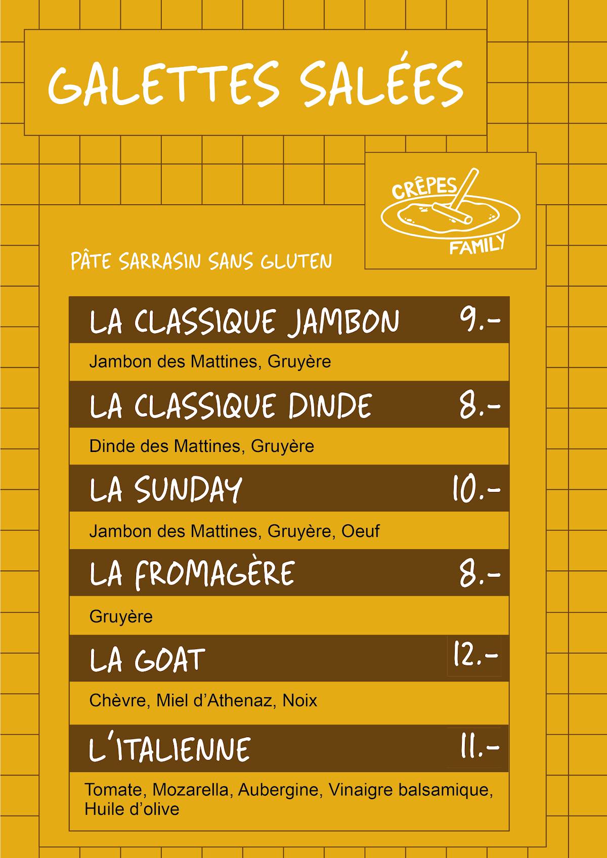 Menu di Crêpes Family 