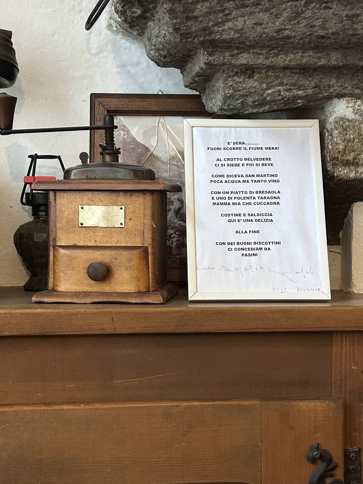 Menu di Crotto Belvedere 