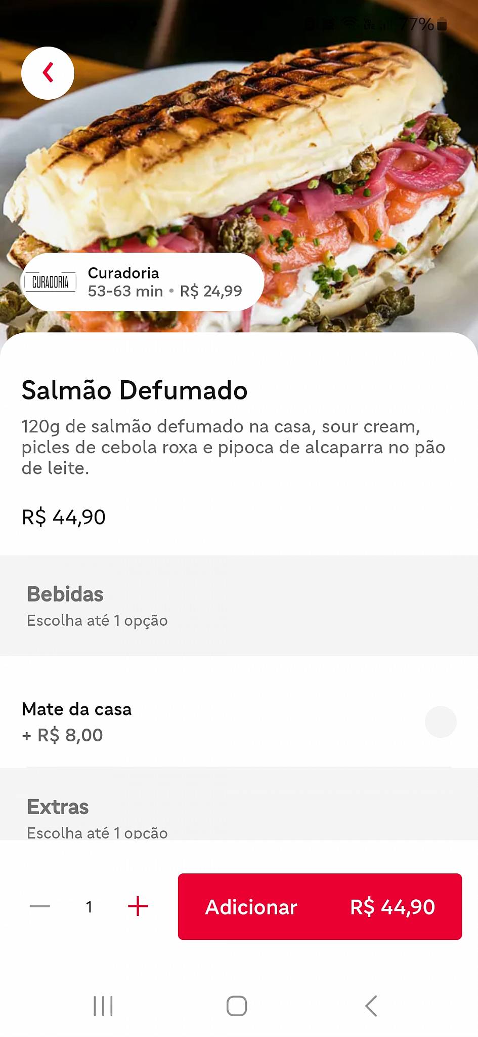 Curadoria cardápio