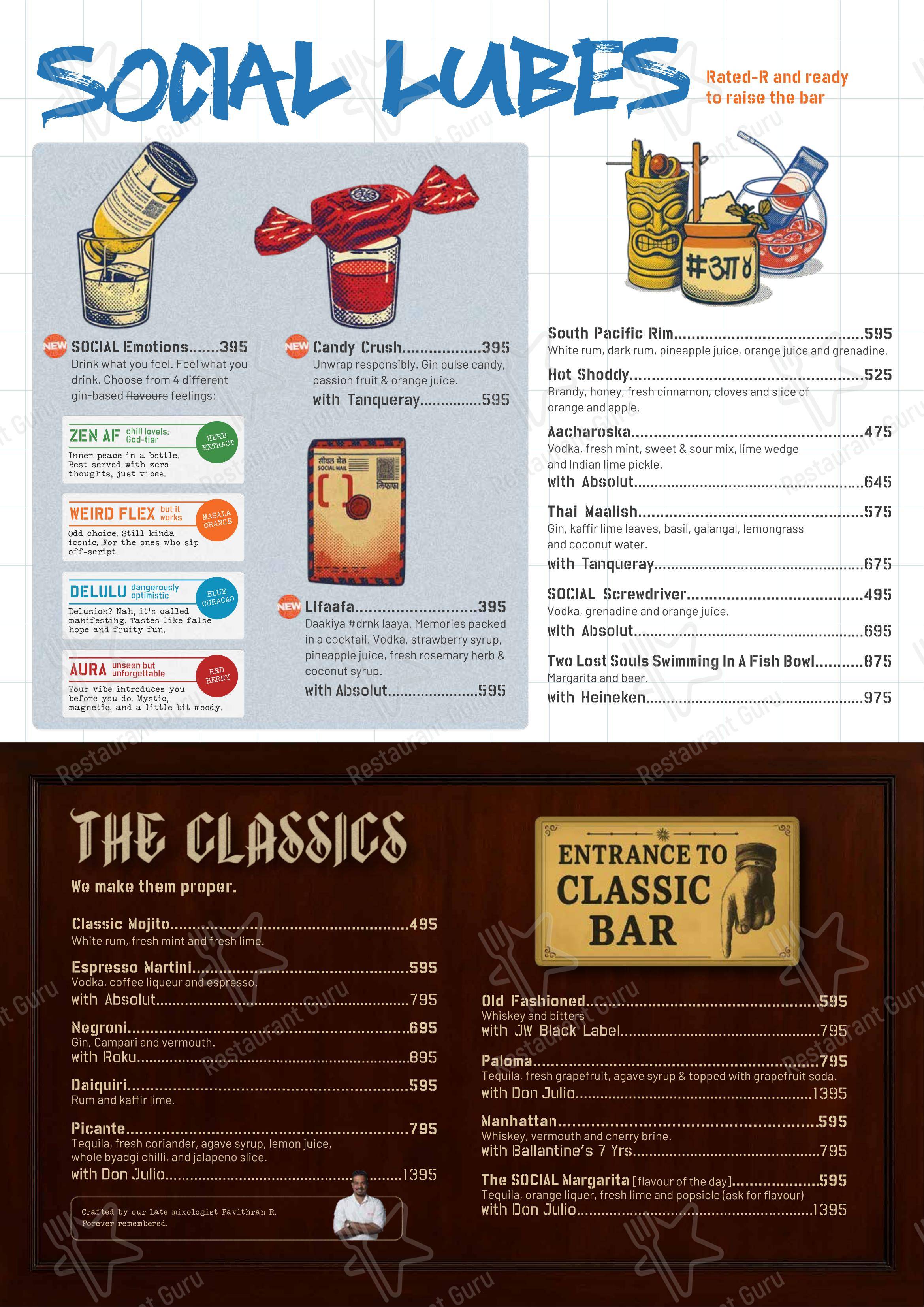 Cyber Hub Social - Menu