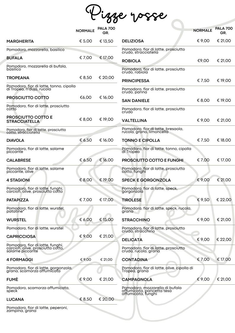 Menu di DA NICOLA - Pizzeria 
