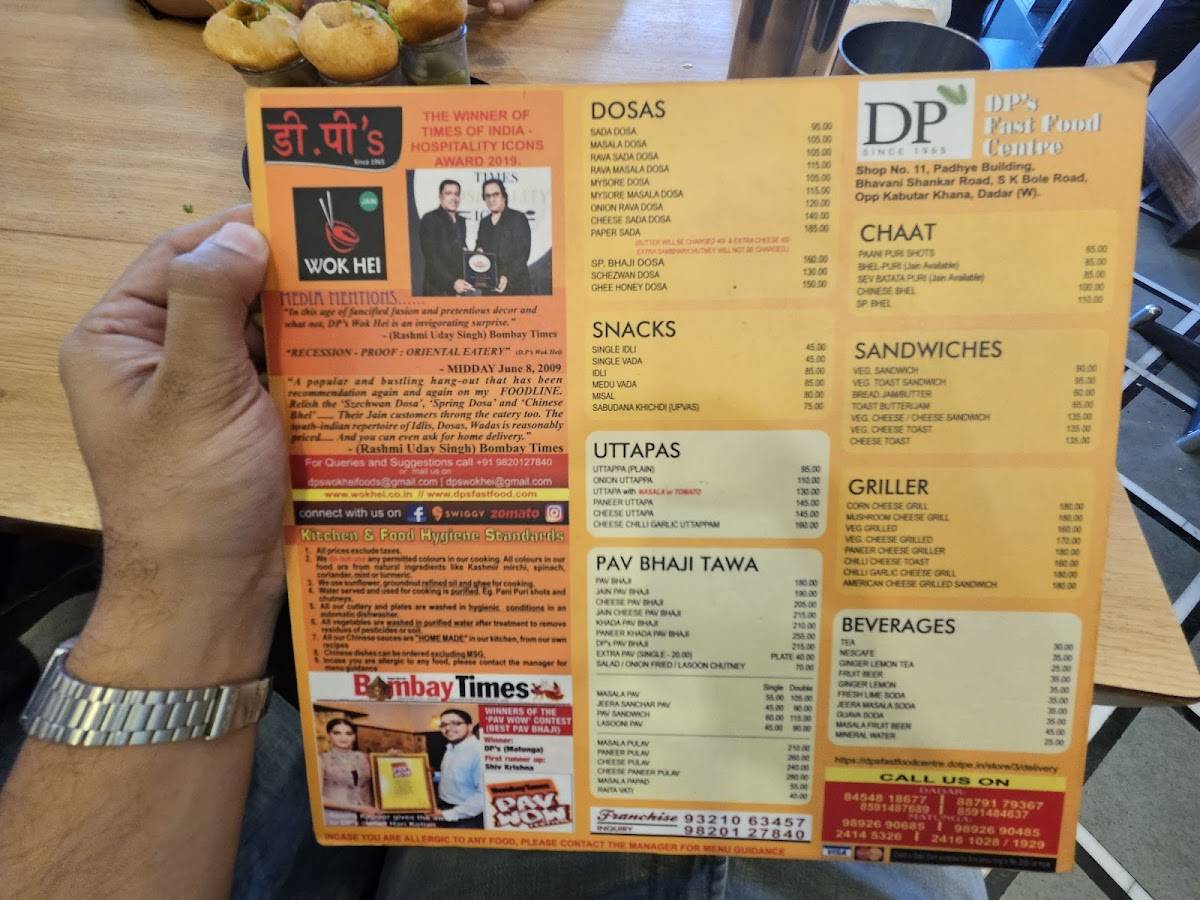 DP's Fast Food Center - Dadar BUY 1 GET 1 FREE Offers menu