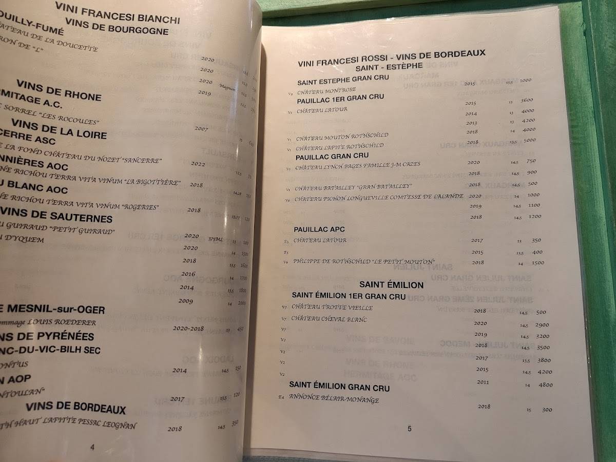 Menu di Da Paolino 