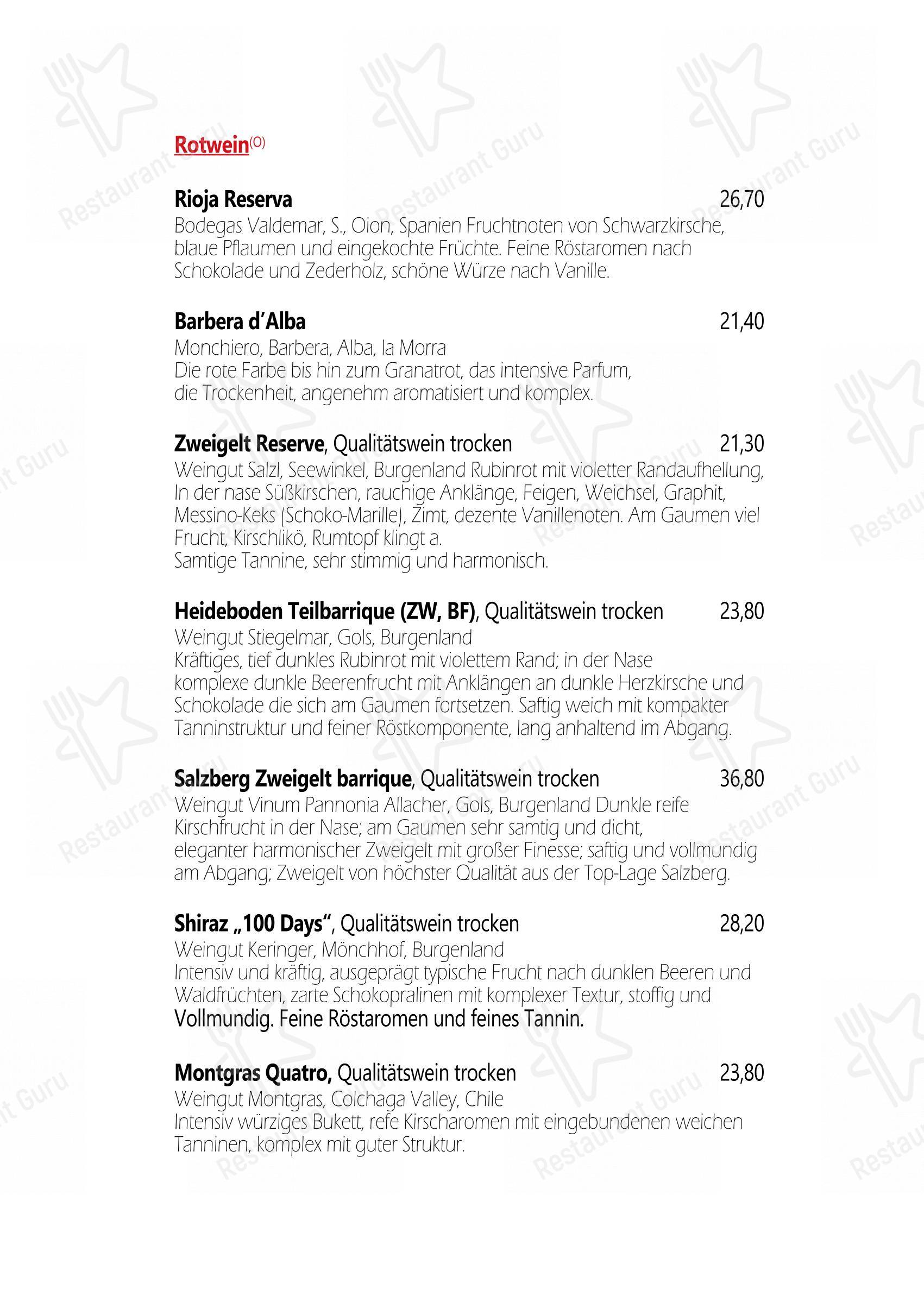 Menu pour Da Yang - plats et boissons
