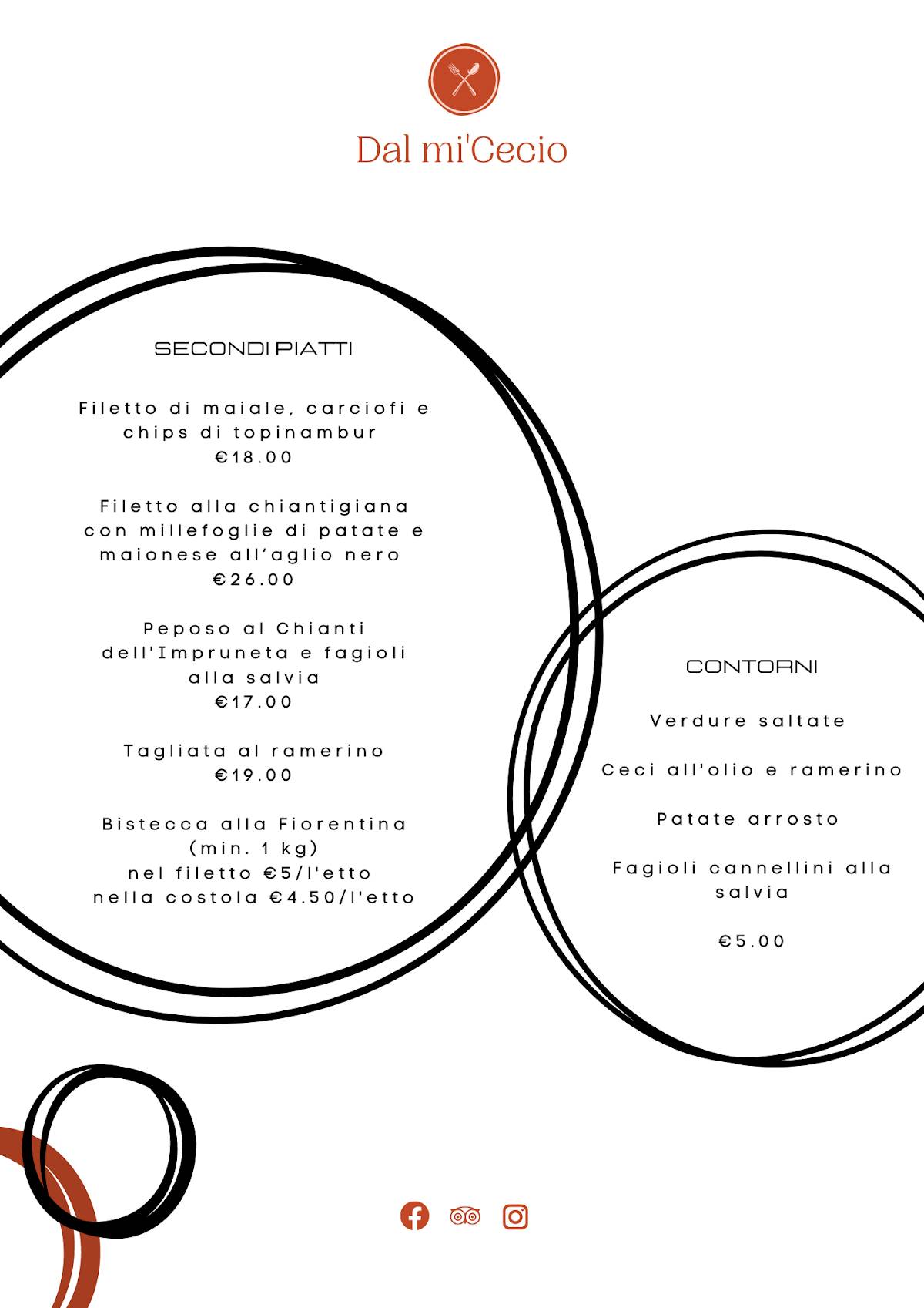 Menu di Dal Mi’Cecio 