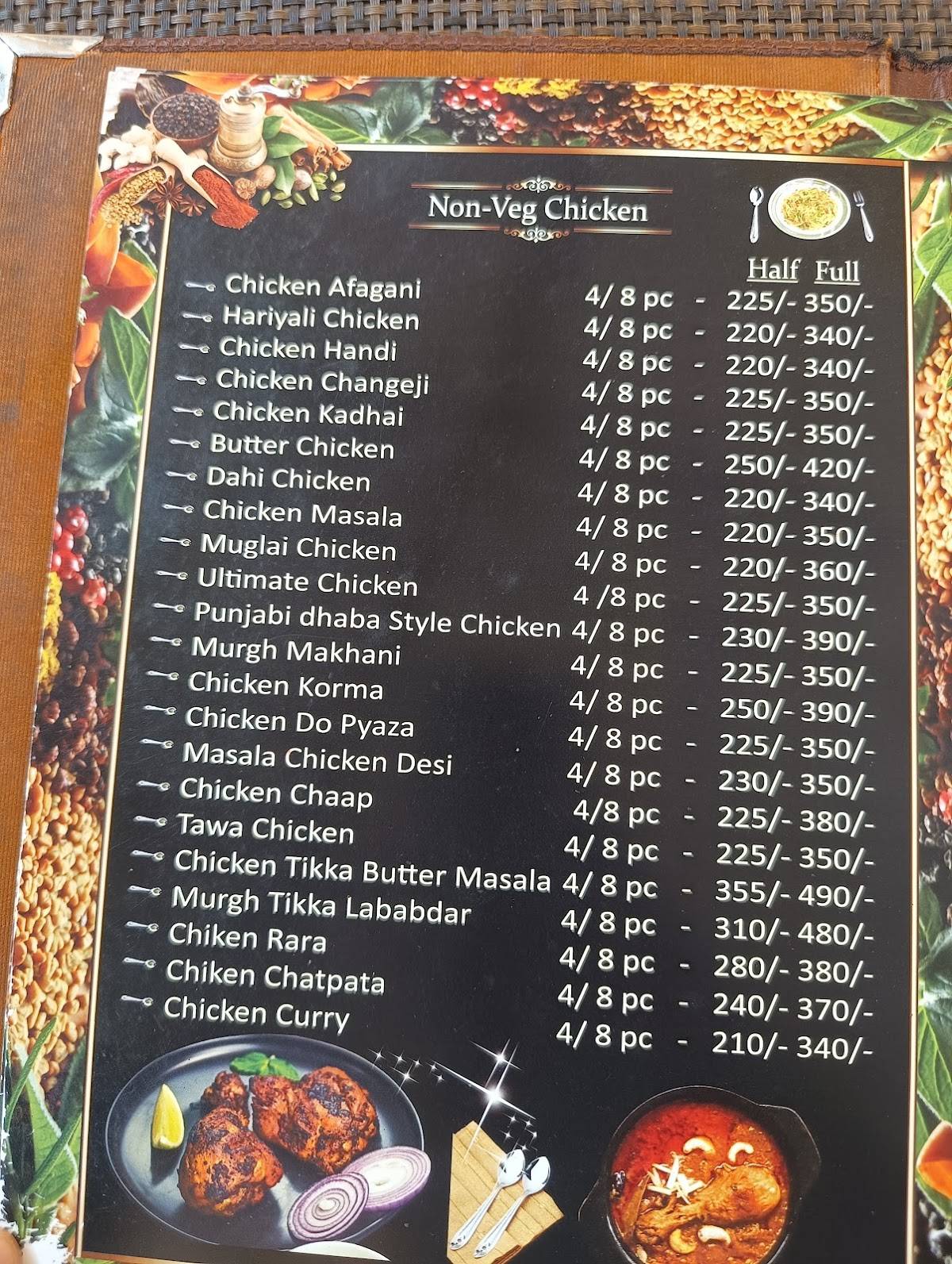 Dalchini restaurant menu