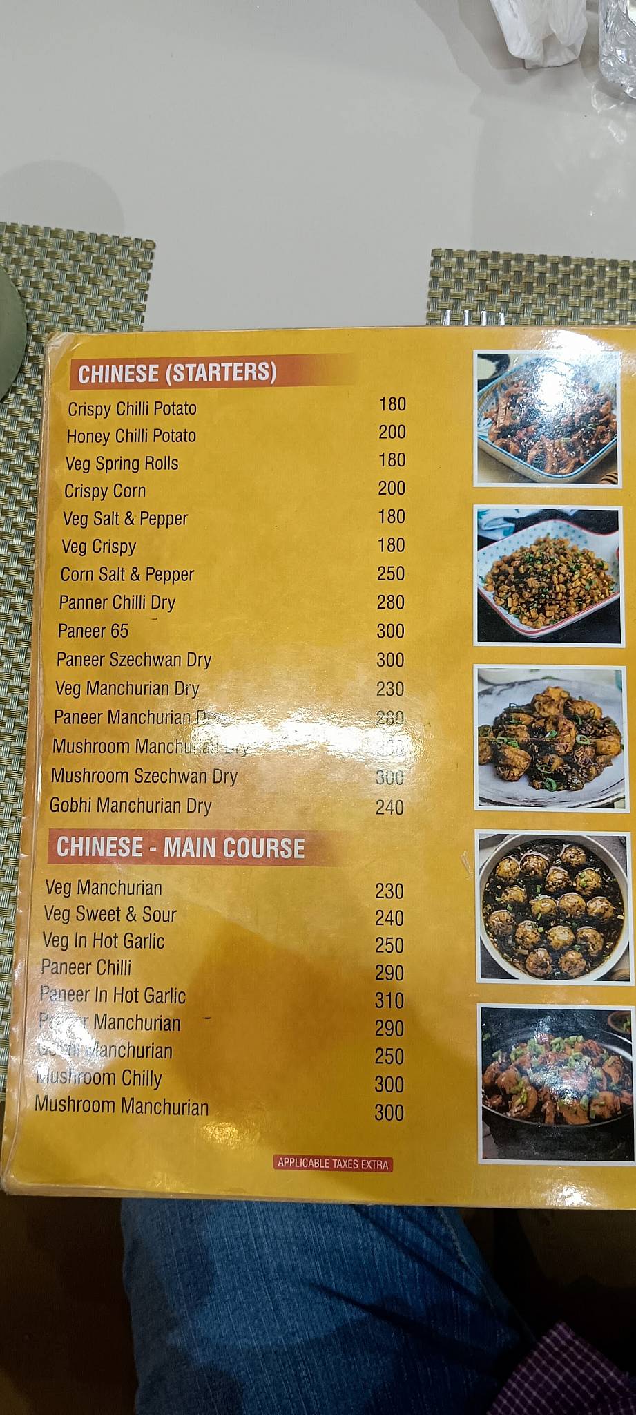 Dalmia's Saffron Vatika Restaurant menu