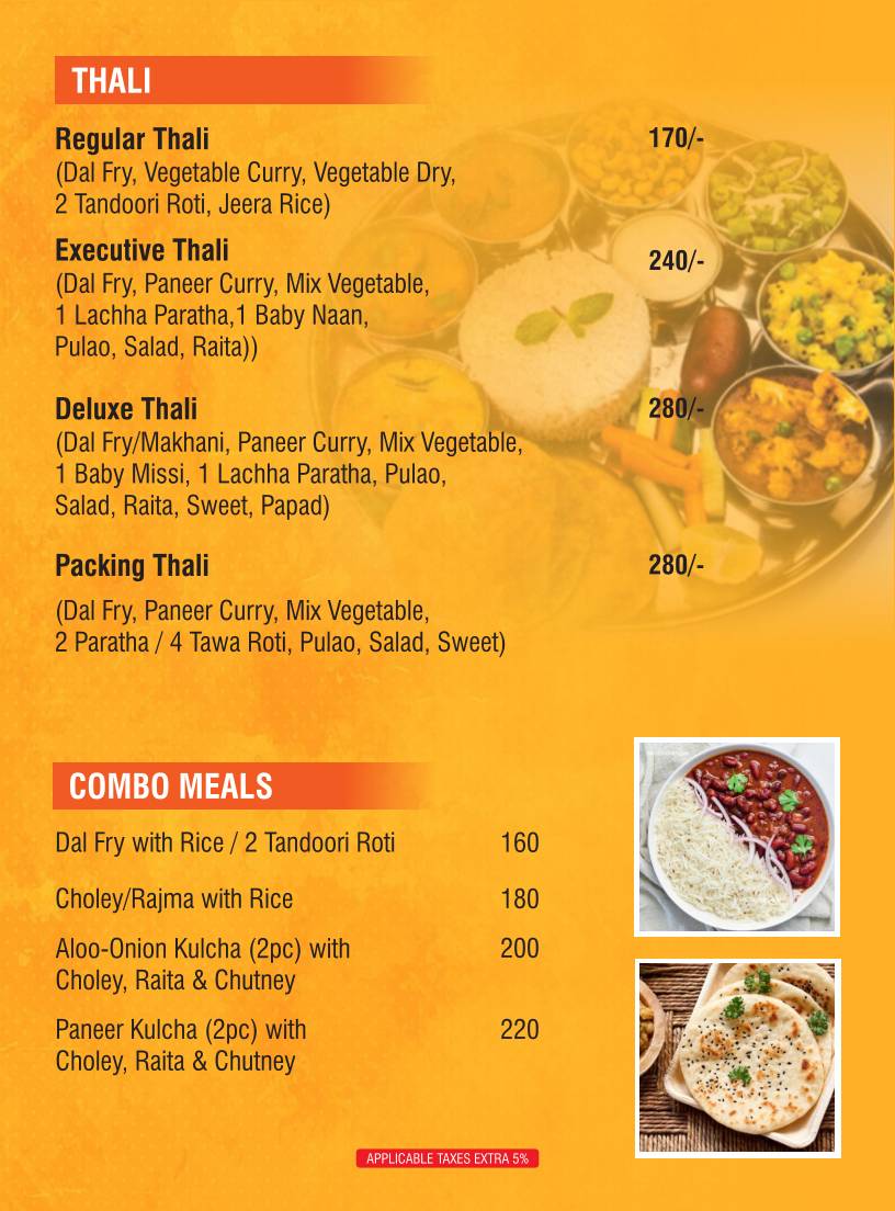 Dalmia's Saffron Vatika Restaurant menu