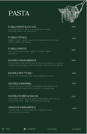 Dario's Restaurant Café Bar menu