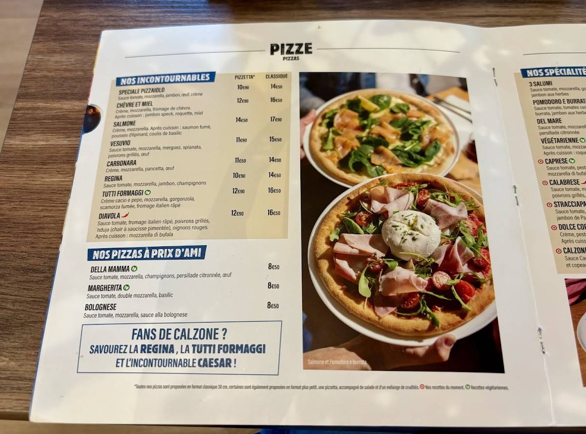 Menu de Del Arte
