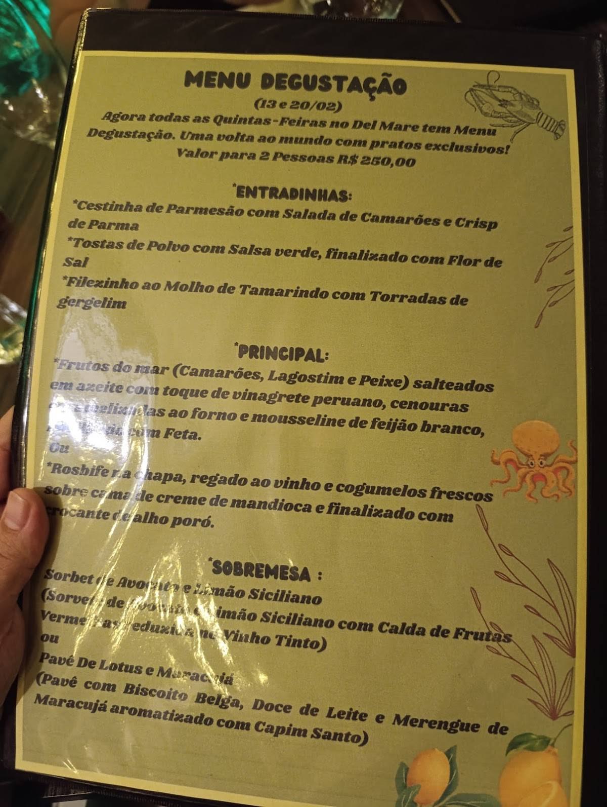 Del Mare cardápio