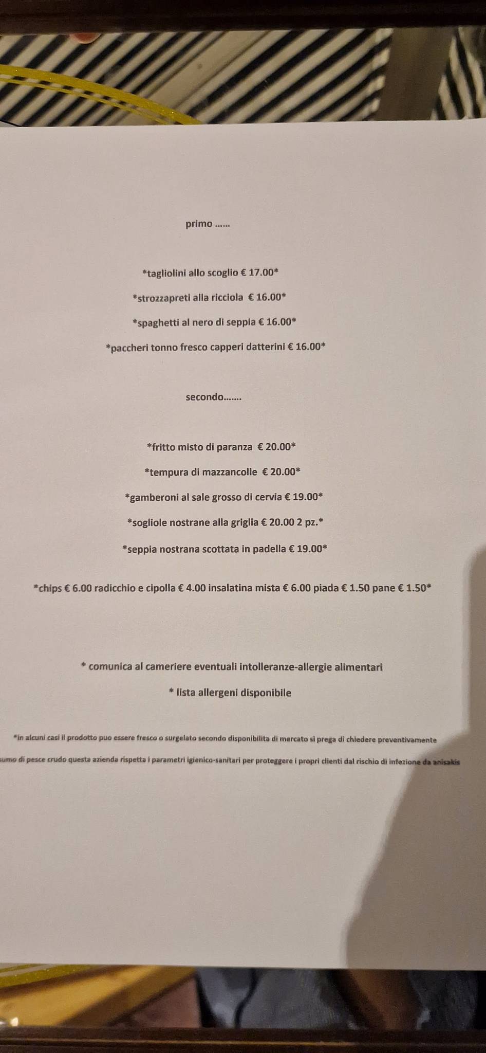Menu di DelFino 