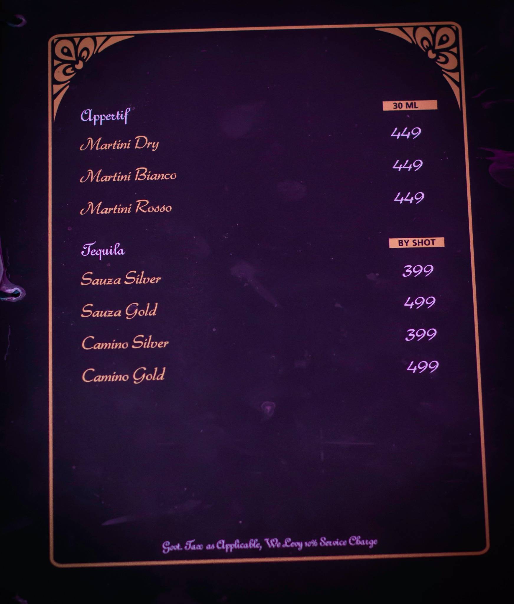Boogie Woogie Cafe & Bar menu