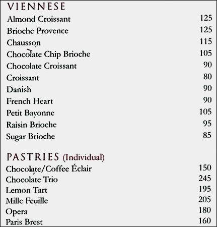 L'Opéra Select City Walk menu