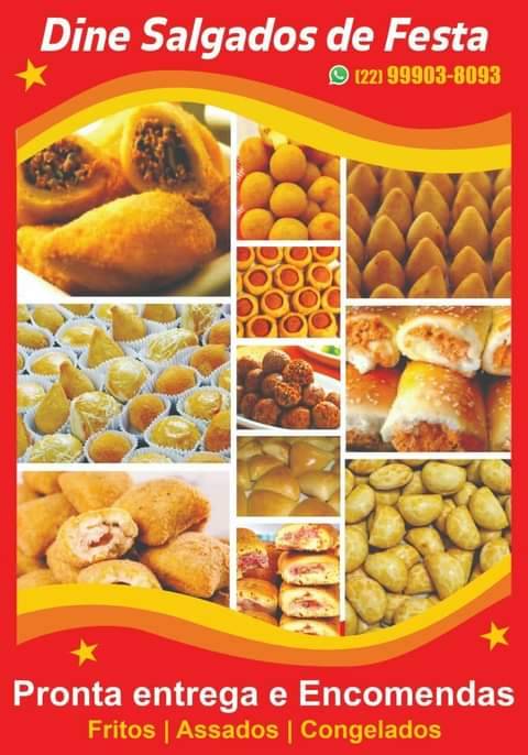 Dine salgados de festa cardápio