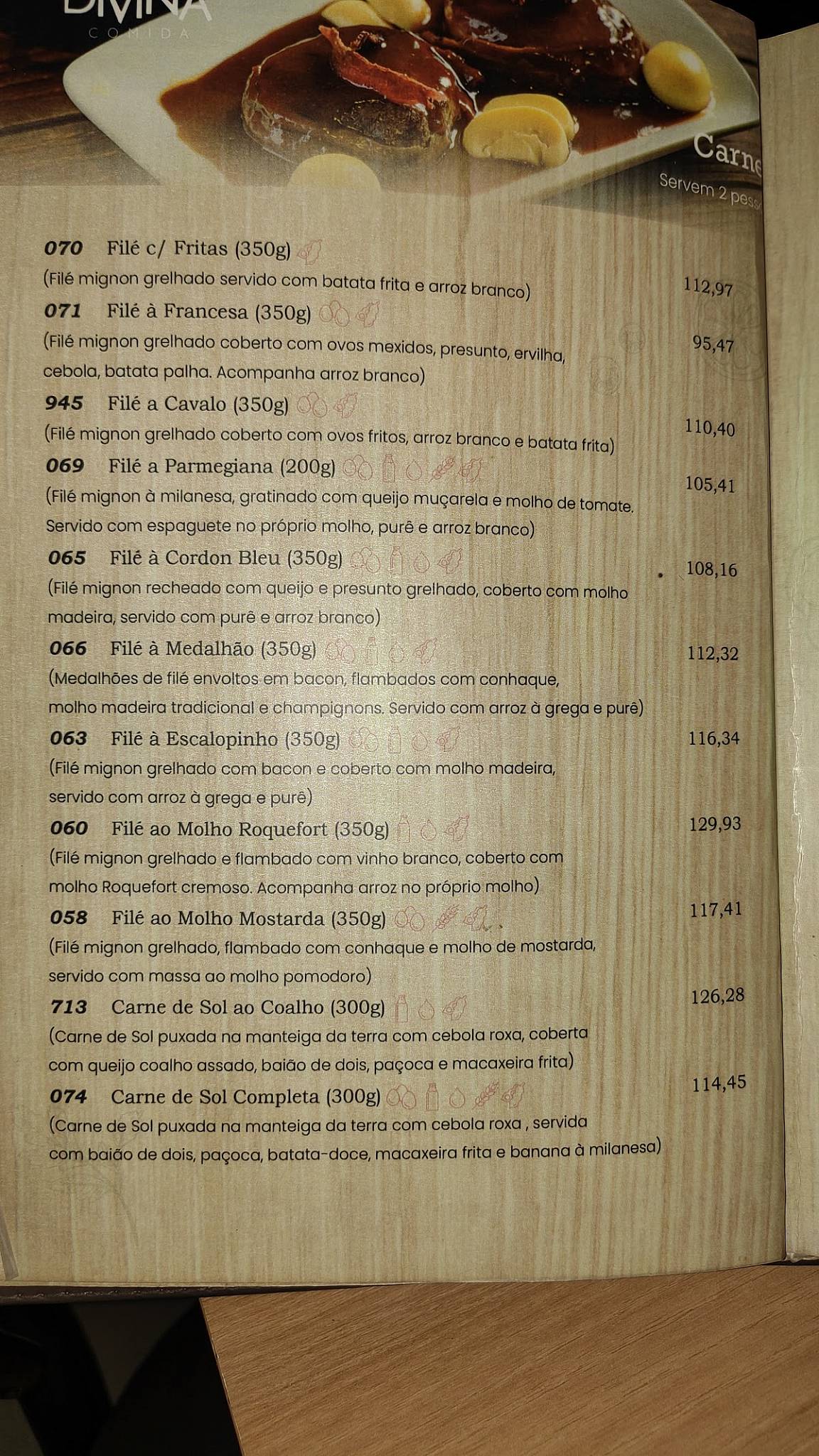 Divina Comida cardápio