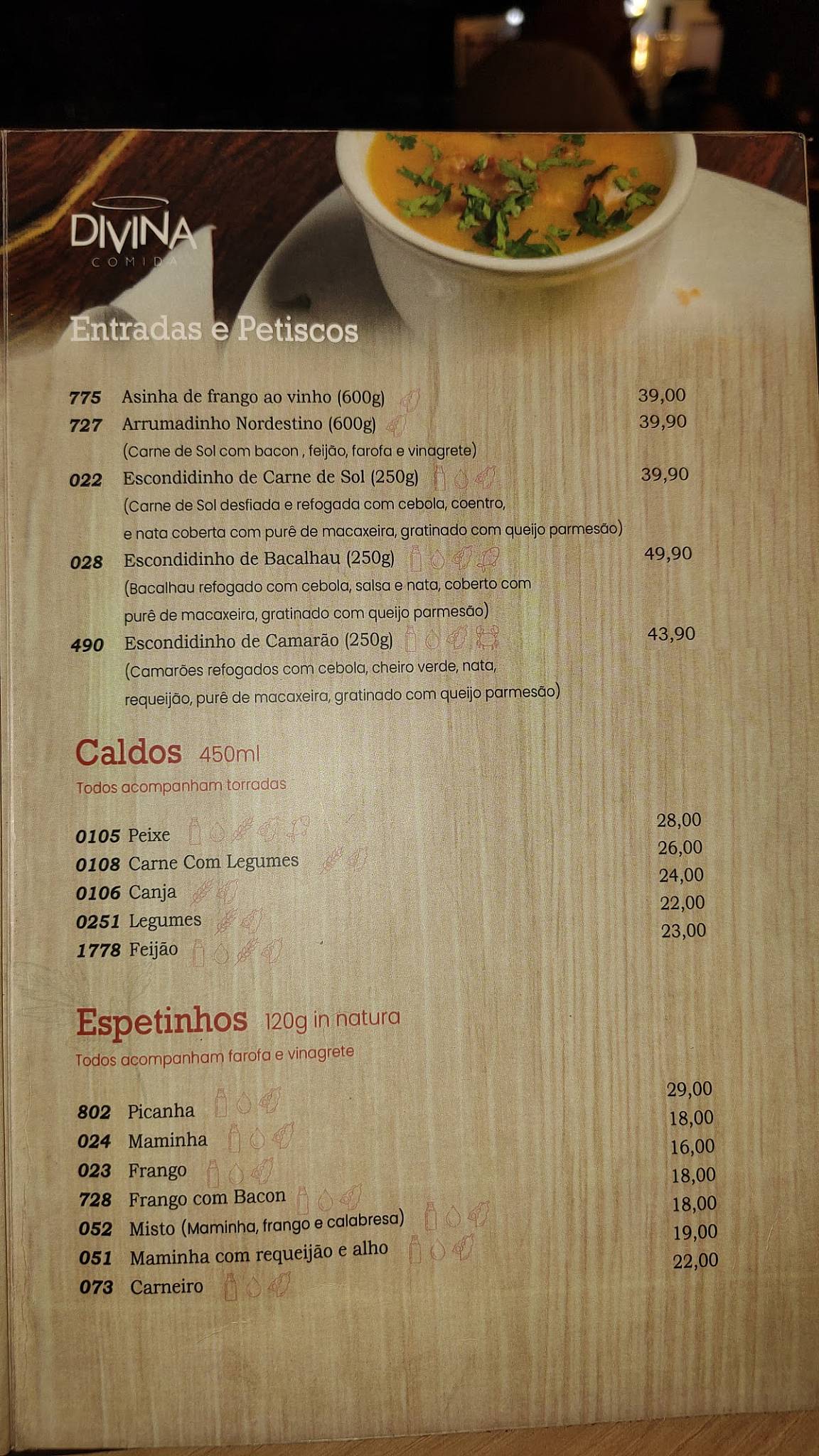 Divina Comida cardápio