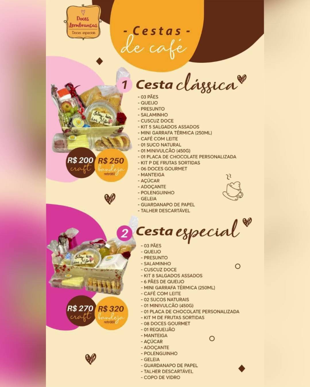 Doces Lembranças cardápio