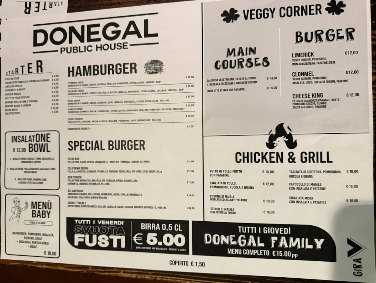 Menu di Donegal Public House 