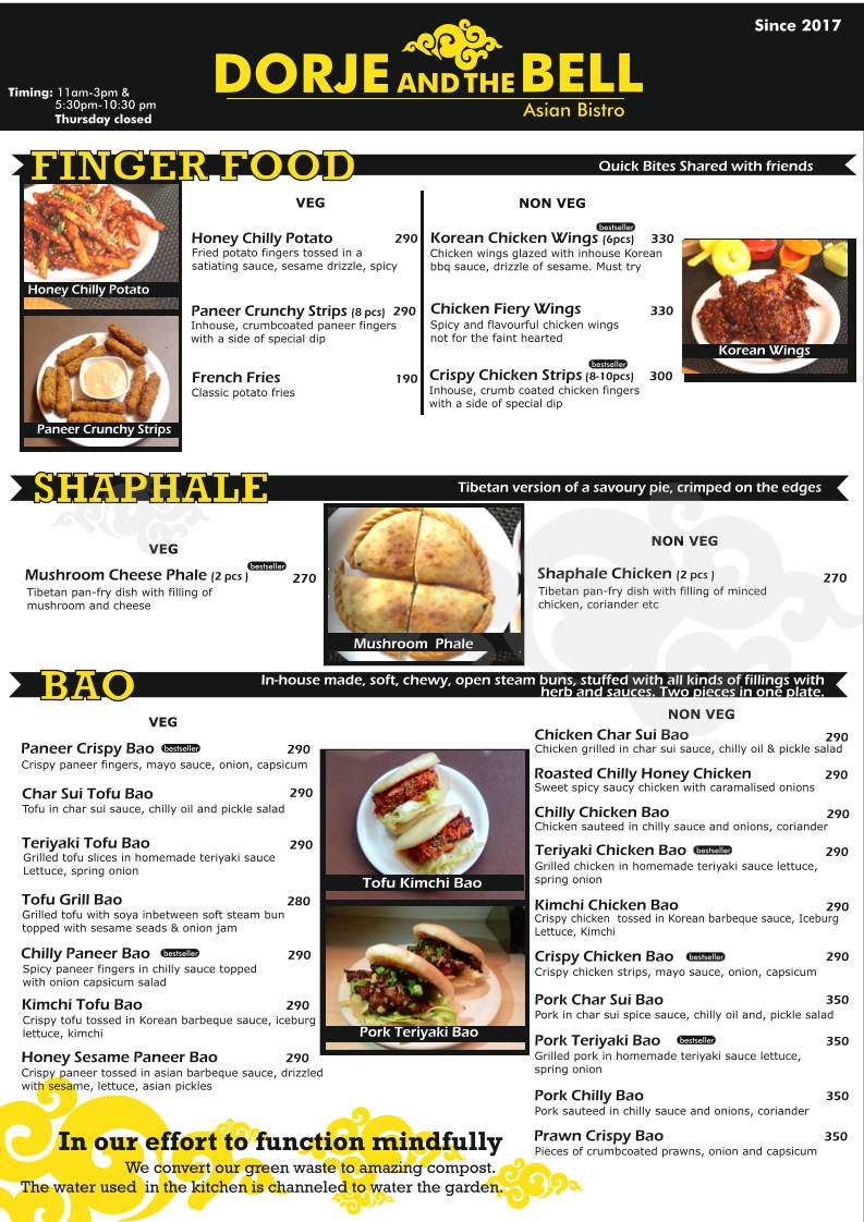 Dorje and the Bell menu