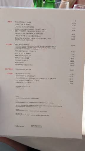 Menu di Drogheria della Rosa 