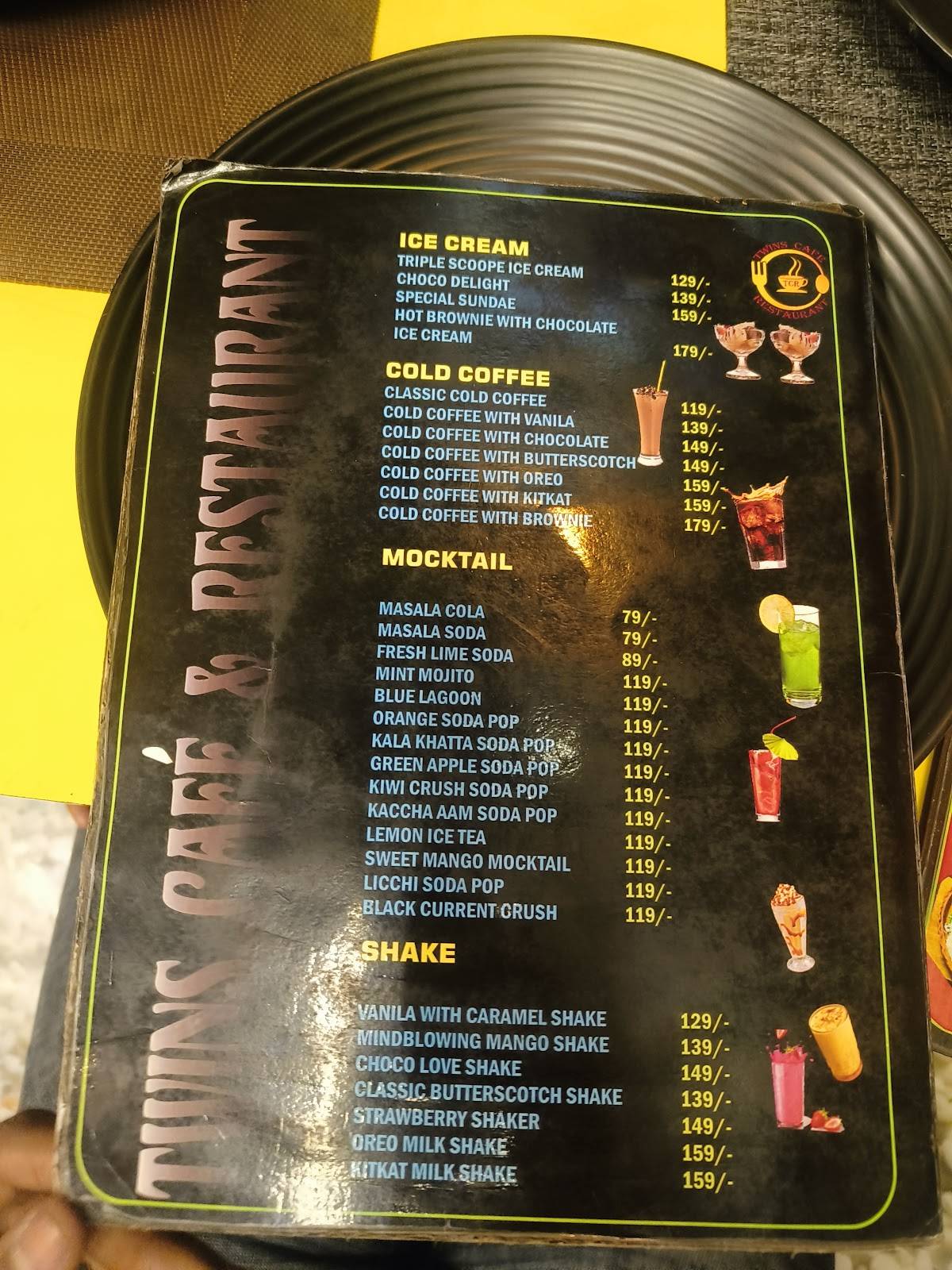 TWINS CAFE & RESTAURANT menu