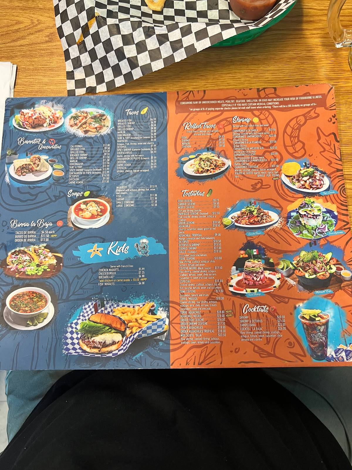 Menu at EL SABOR DE LA BAJA OKC restaurant, Oklahoma City