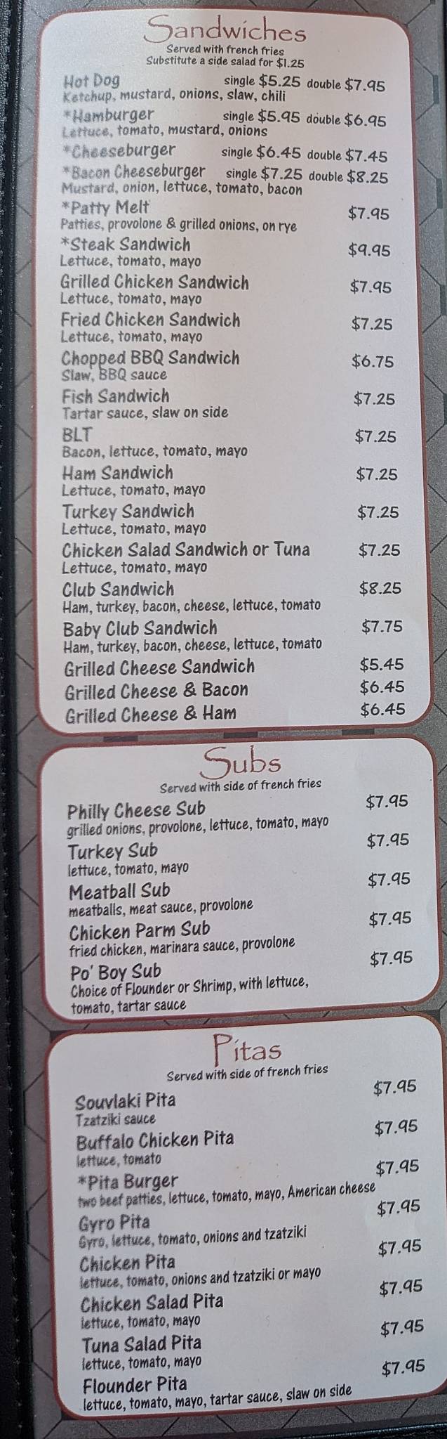 Menu at East 74 Restaurant, Matthews, Monroe Rd