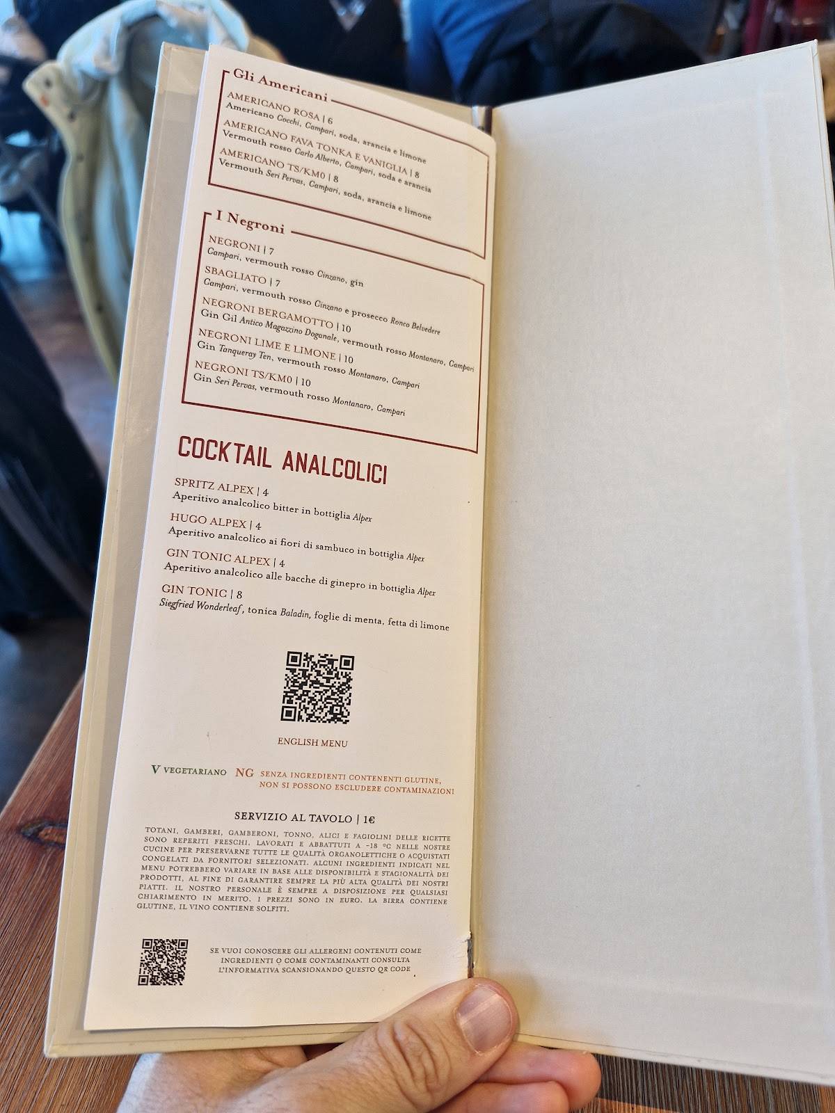 Menu di Eataly Trieste 