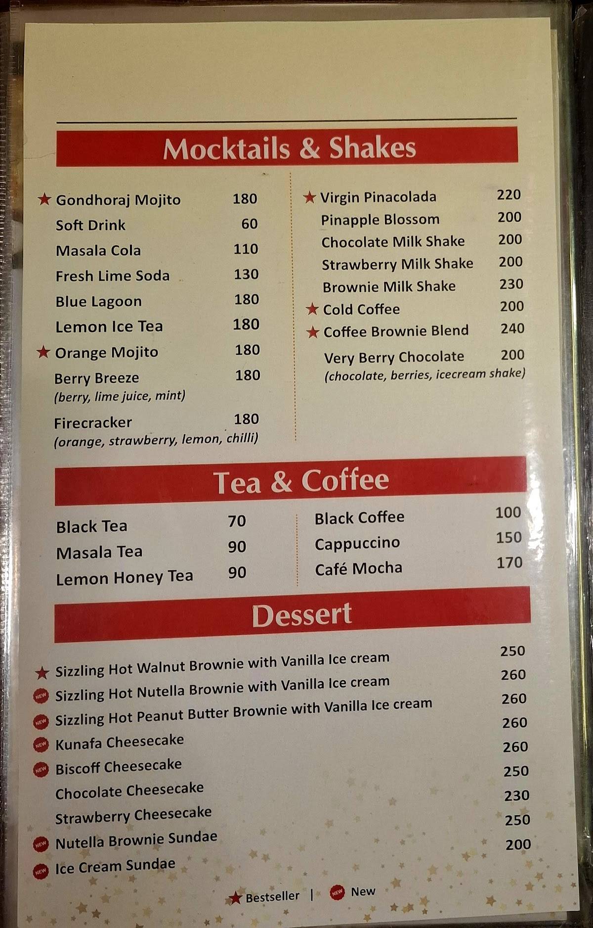 Eaterniaa menu