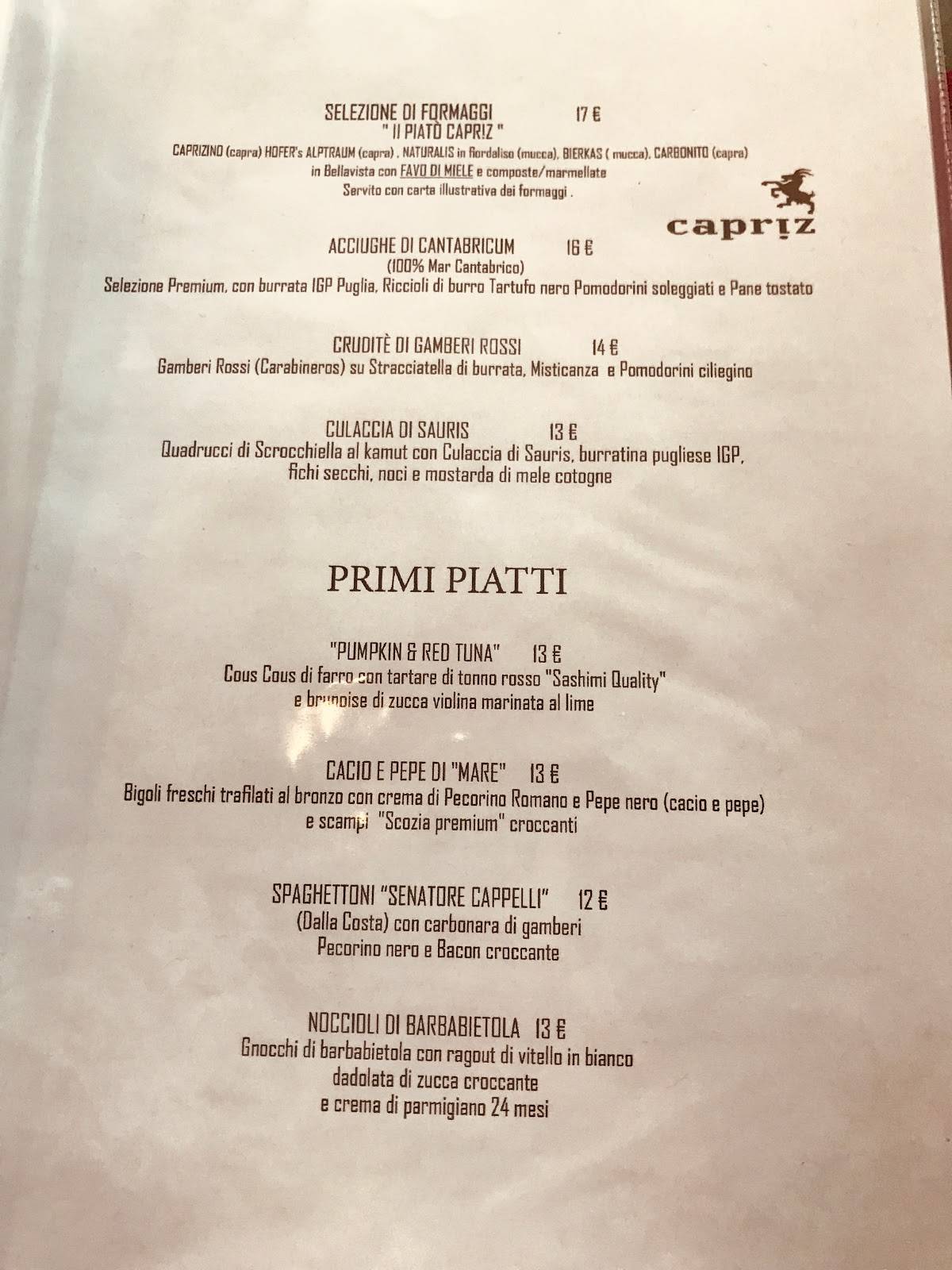 Menu di Eclectique 