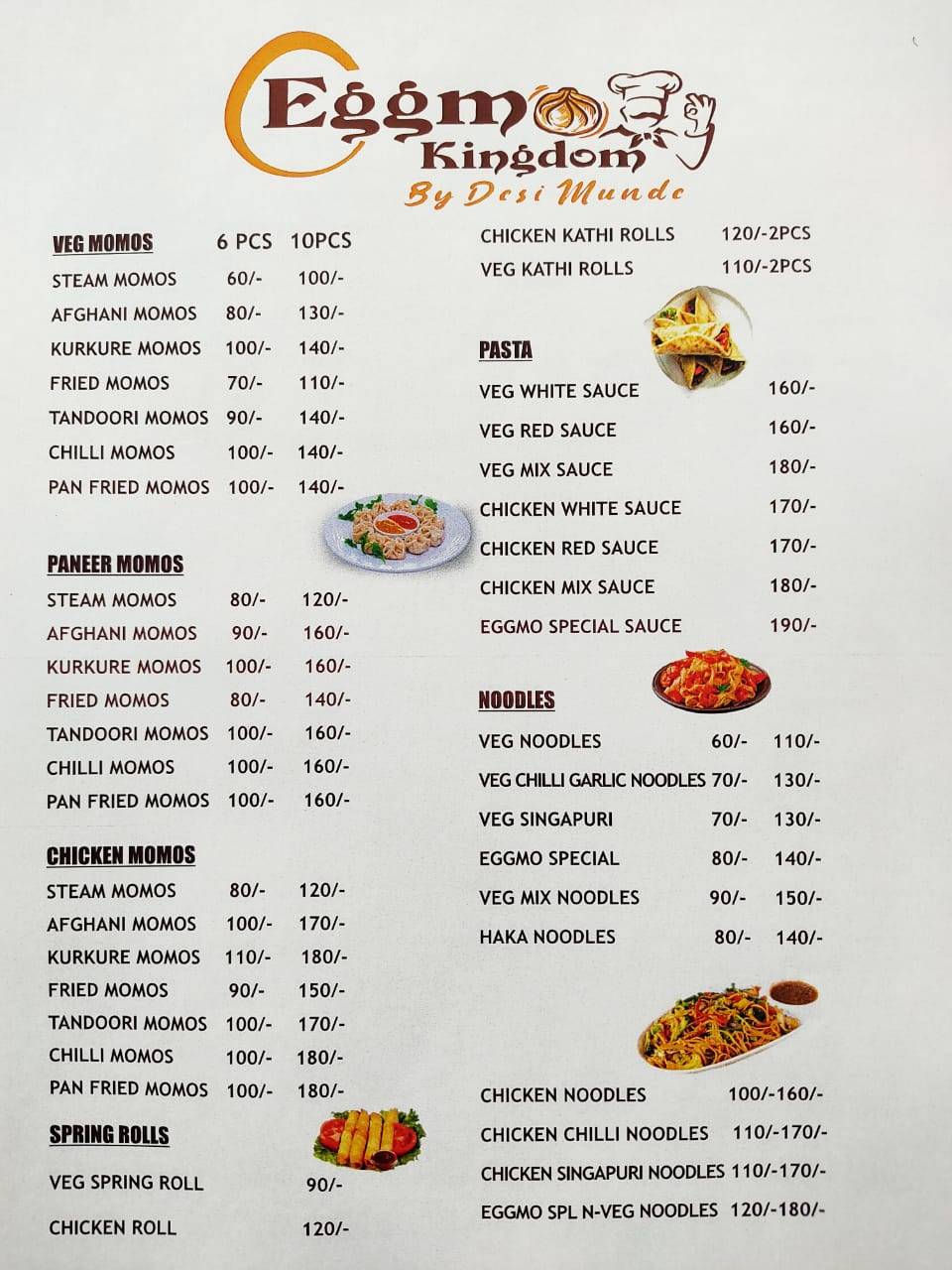 Eggmo Kingdom By Desi Munde menu