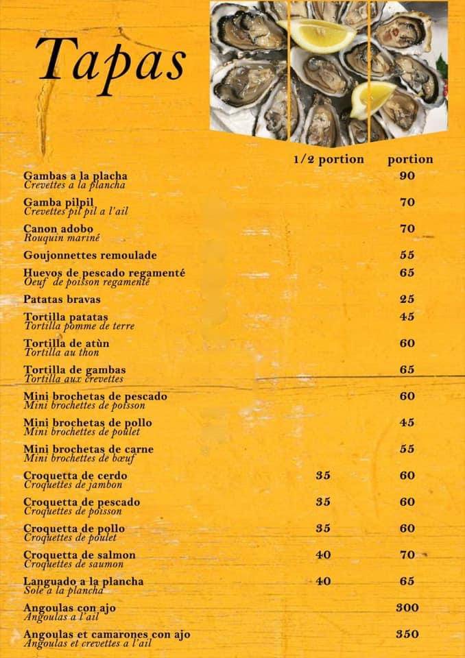 Menu de El Chapo