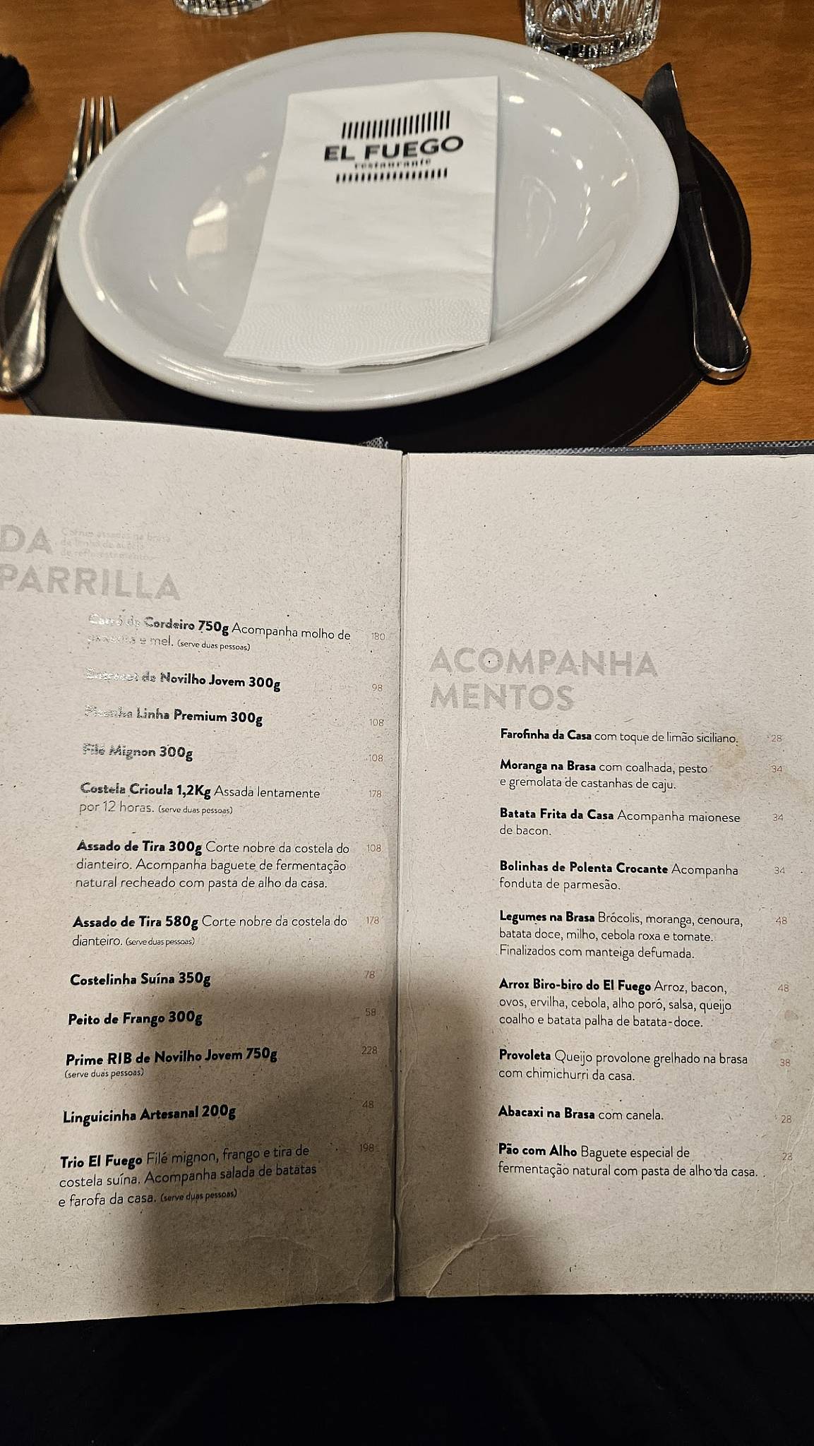El Fuego Restaurante cardápio