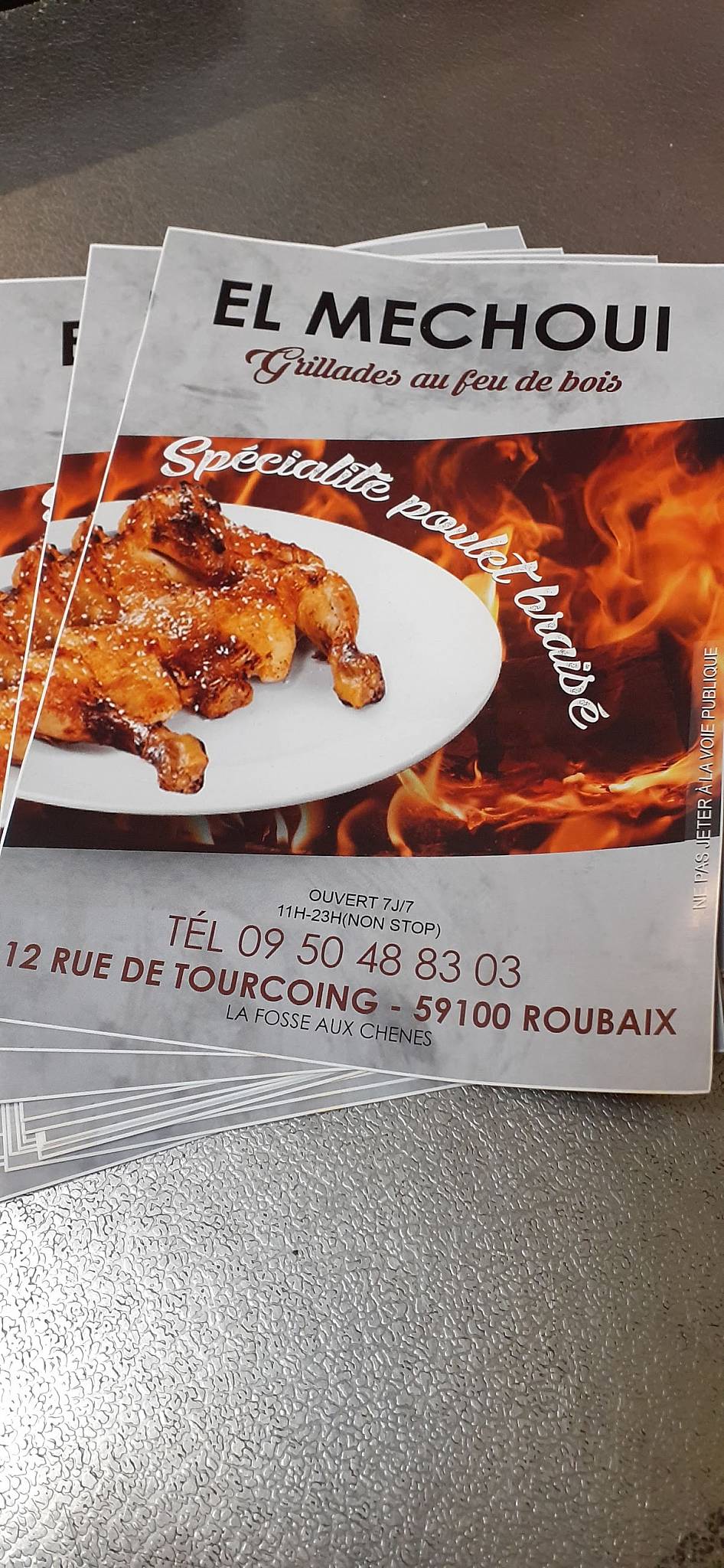 Menu de El Mechoui