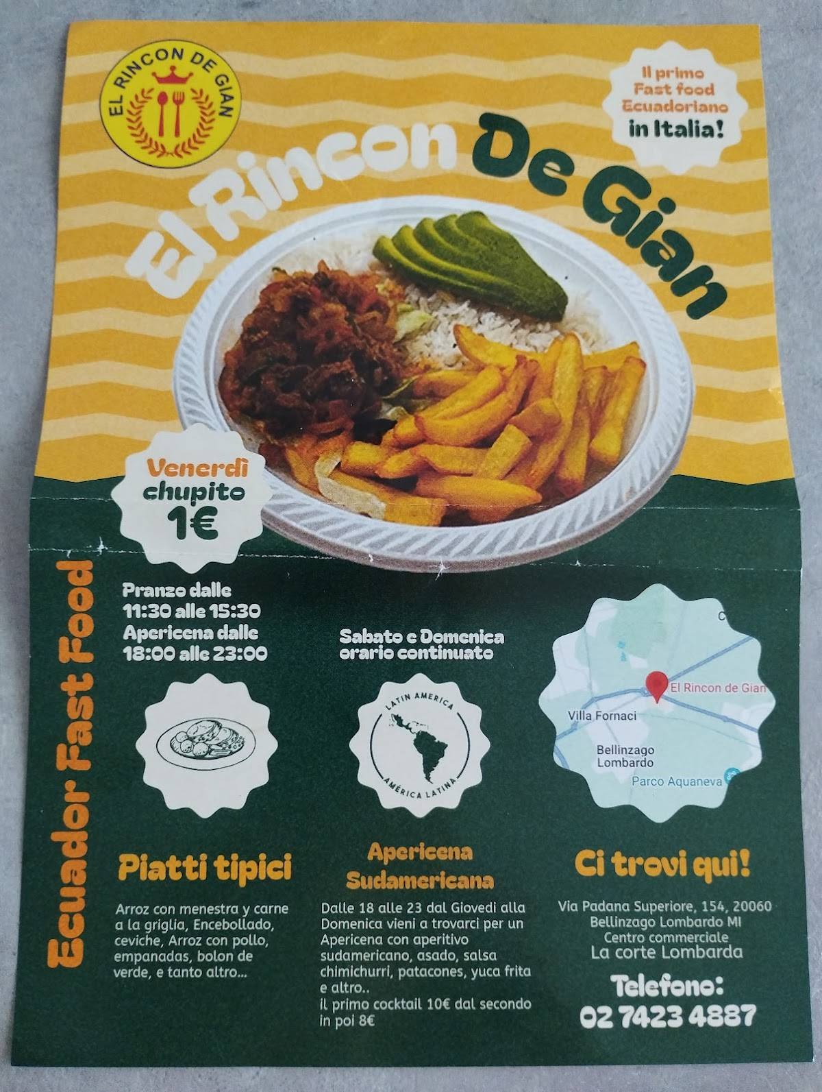 Menu di El Rincon de Gian 