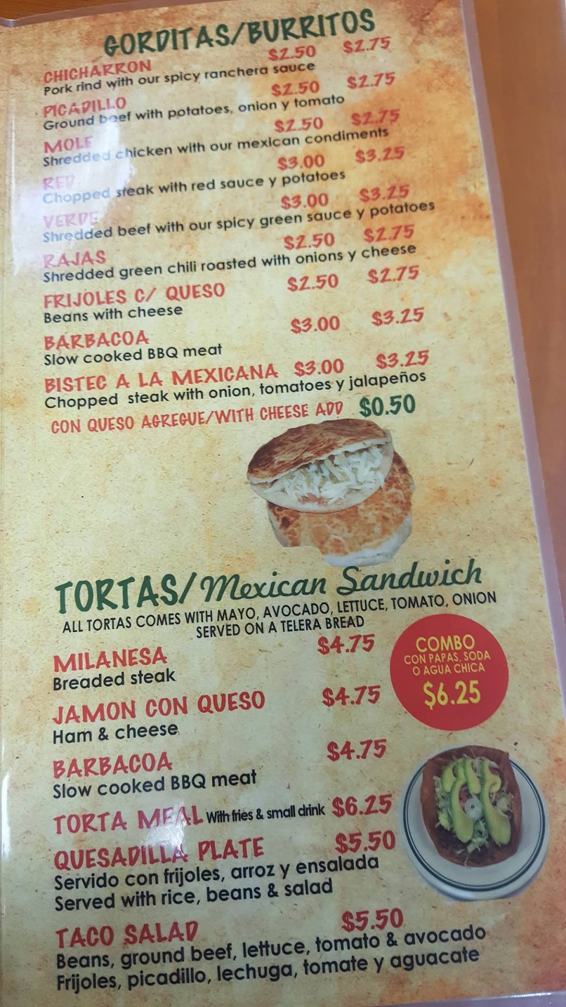 Menu at El Taquito restaurant, El Paso, Airway Blvd