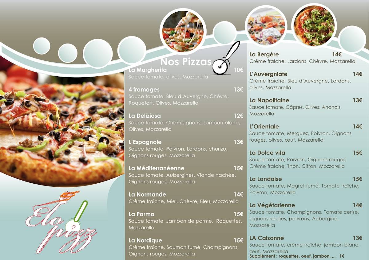 Menu de Elopizz