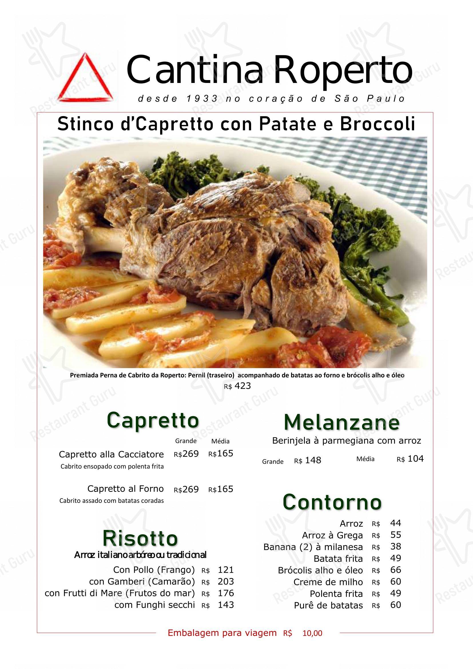 Empório Cantina Roperto em São Paulo - Menu