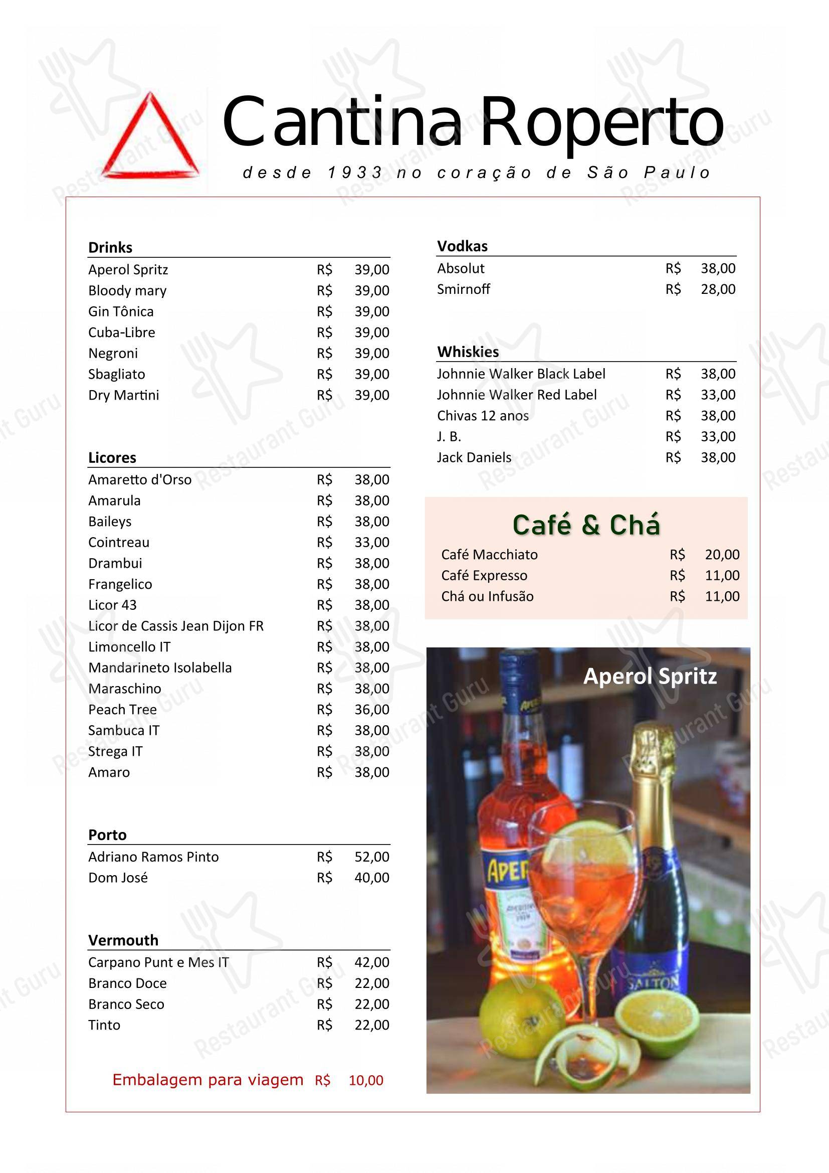 Empório Cantina Roperto em São Paulo - Menu